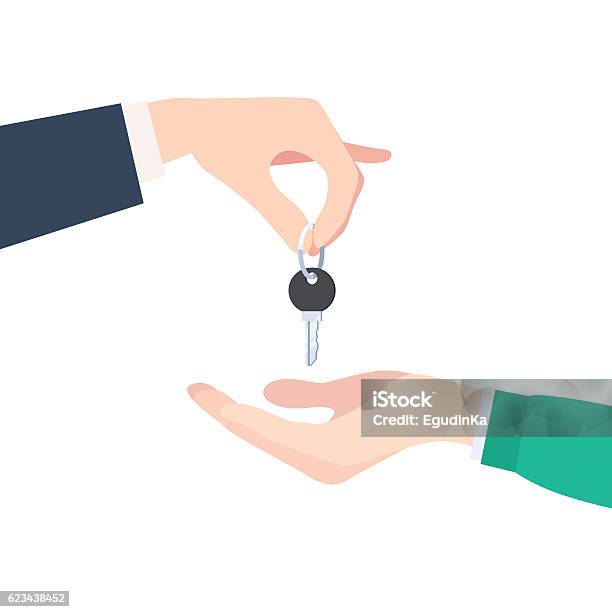 Hand Giving Keys Stock Illustration - Download Image Now - Shopping Bag, Computer Key, Holding