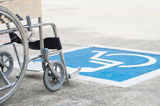 istock Pavement handicap symbol and wheelchair 623438664