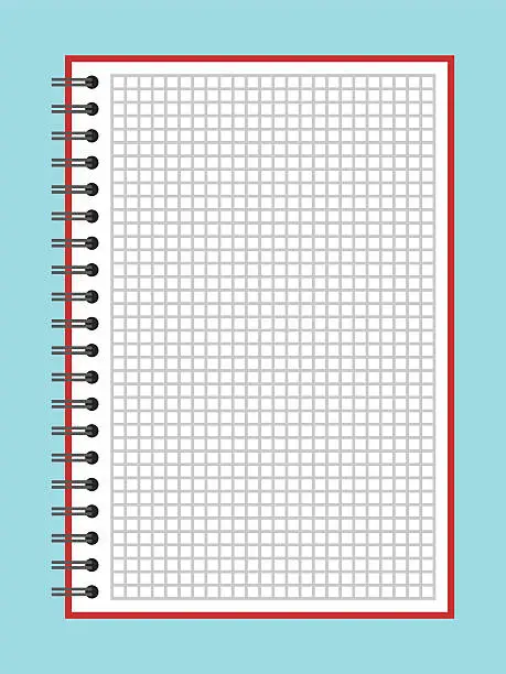 Vector illustration of Open notebook on spiral