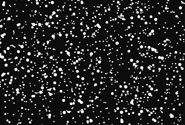 Vector illustration of Snow texture on black background. Design element. Vector illustration