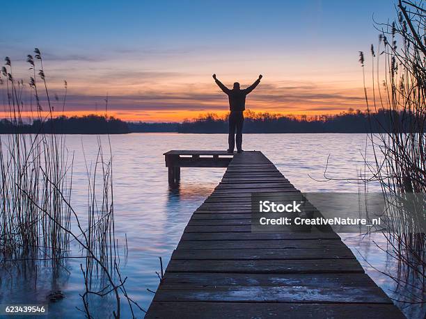 Man Raising Arms Stock Photo - Download Image Now - Debt, Freedom, One Person