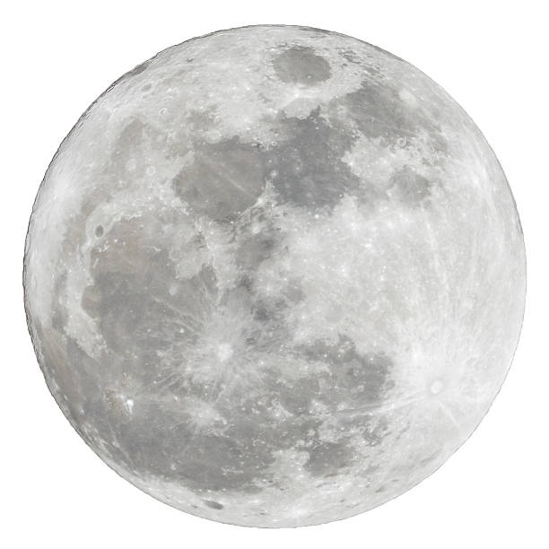 Full moon isolated over white background stock photo