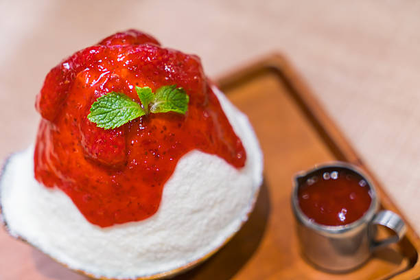Shaved Ice Dessert with strawberry