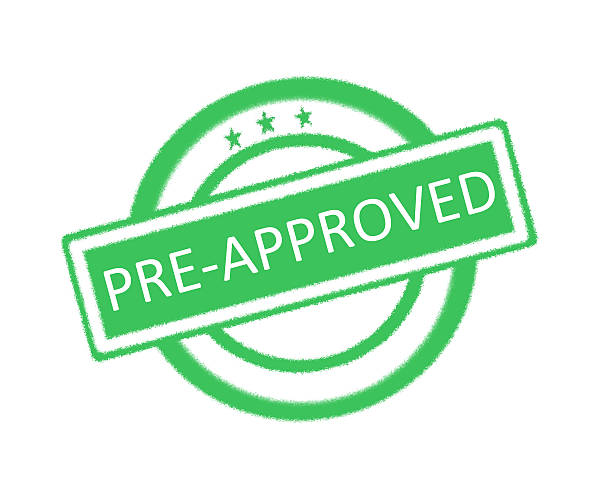 istock Pre-Approved written on green rubber stamp 623443050