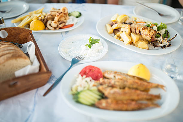 istock healthy eating- sea food on table 623443786