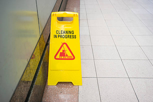 istock cleaning progress caution sign in public toilet 623443982