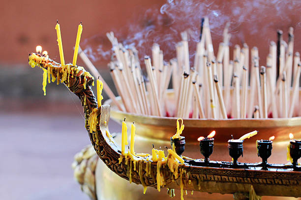 istock thai style golden candlestick holder 623444322