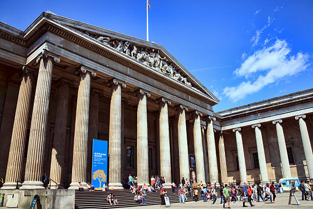 British Museum London, United Kingdom, July 24, 2011 : The British Museum in Bloomsbury, which was established in 1753 and has more than 7 million objects of antiquity in its collection british museum stock pictures, royalty-free photos & images