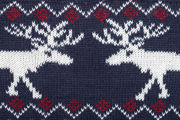 istock Knitted fabric cloth ornament with moose 623448306