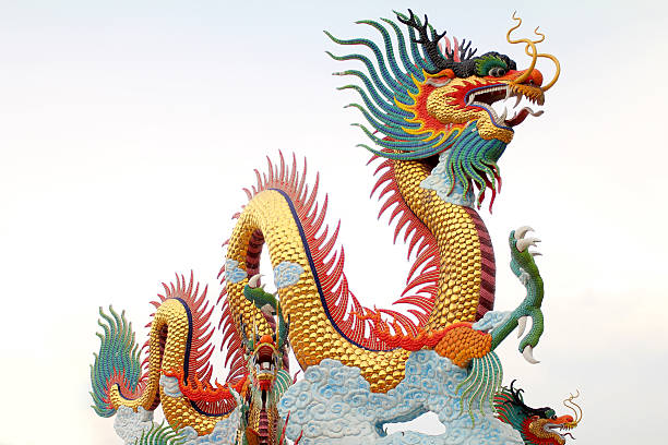istock Chinese Dragon statue, Nakornsawan Park, Thailand. 623450450