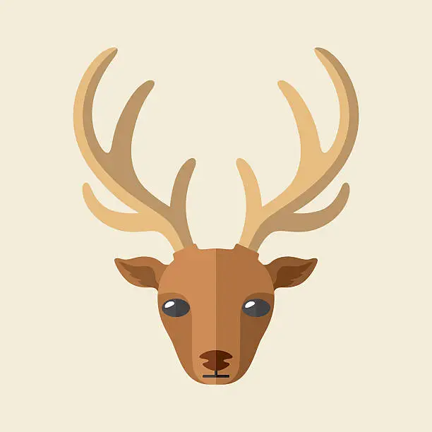 Vector illustration of Deer Head Icon
