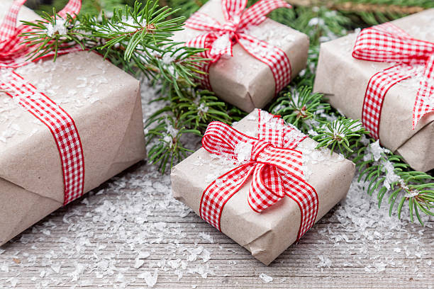 istock Christmas decoration on wooden background with copy space 623455600