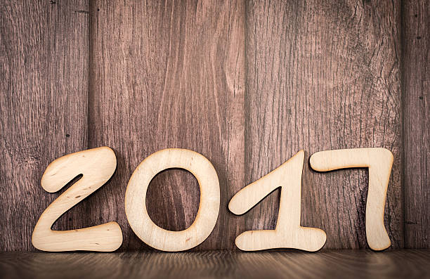 istock Wooden background with the word 2017 623456070