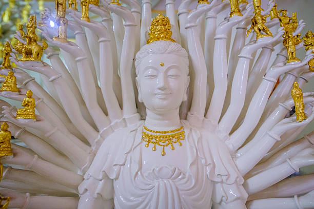 Wat Plai Laem temple with 18 hands God statue Guan Yin , Koh Samui, Surat Thani, Thailand.
