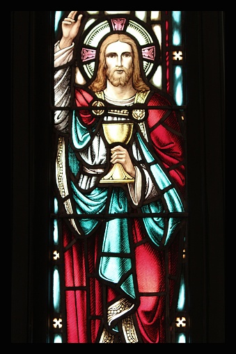 Lans-en-Vercors, France: Stained Glass Window Église Saint-Barthélemy