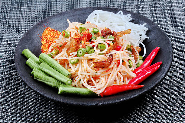 istock Close up,Spicy mixed vegetable rice noodle salad . Selective focus. 623477070