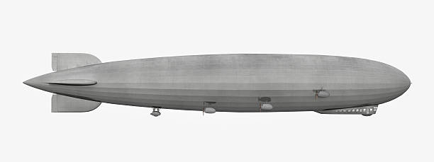 seitenansicht eines zeppelins - zeppelin stock-fotos und bilder
