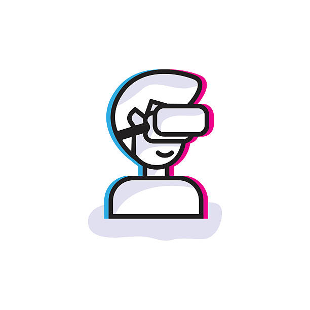 ilustrações de stock, clip art, desenhos animados e ícones de man in 3d glasses. virtual reality device logo. - nature backgrounds video
