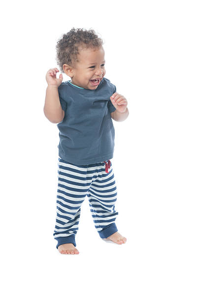 istock Happy Baby Raising His Arms, Looking Upwards And Smiling 623487846