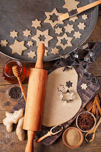 istock Making Christmas Cookies with traditional gingerbread cookies ingredients 623497636
