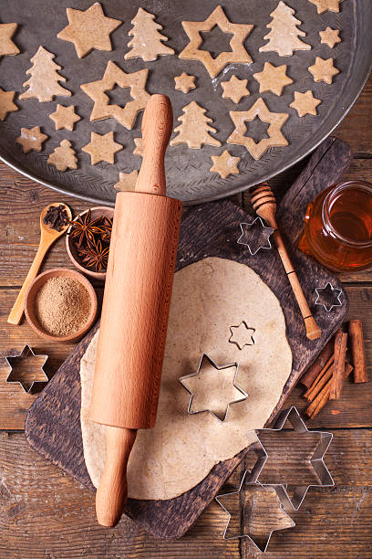 istock Making Christmas Cookies with traditional gingerbread cookies ingredients 623497926