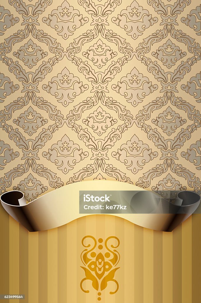 Decorative Background With Decorative Scroll And Patterns Stock Photo ...