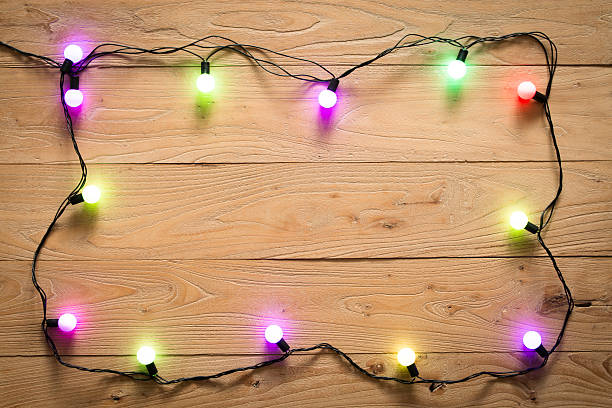istock Christmas lights in the wood 623502688