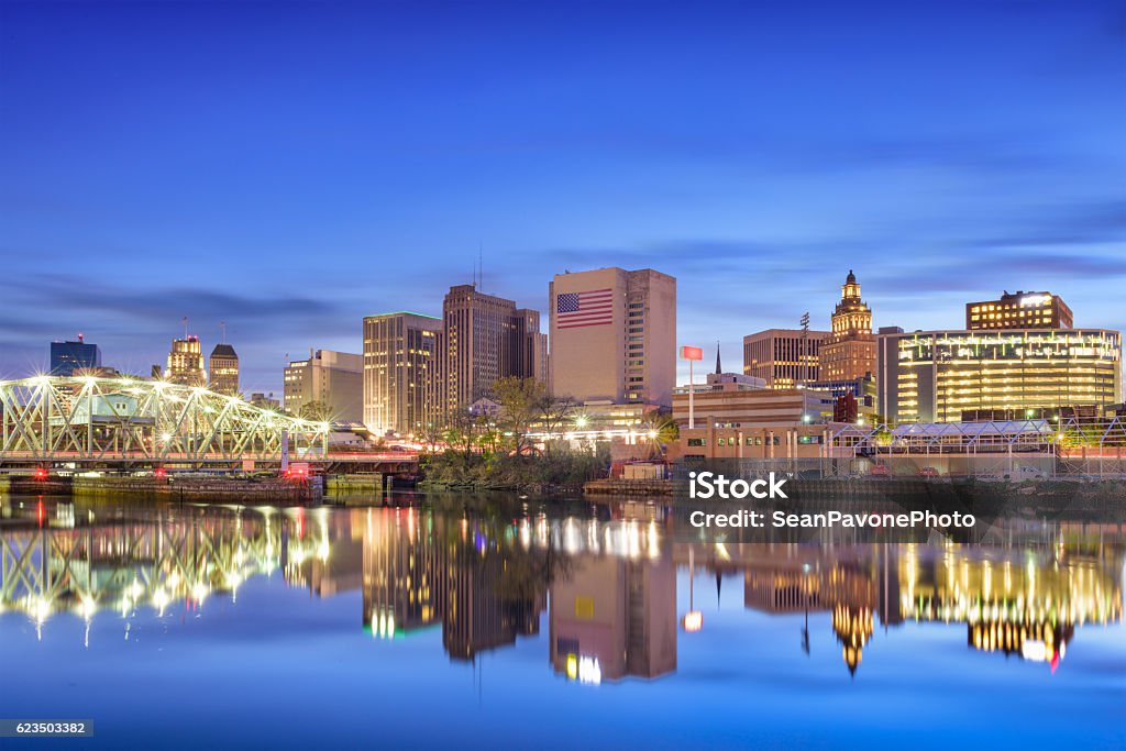 Newark, New Jersey Skyline Newark, New Jersey, USA skyline on the Passaic River. New Jersey Stock Photo