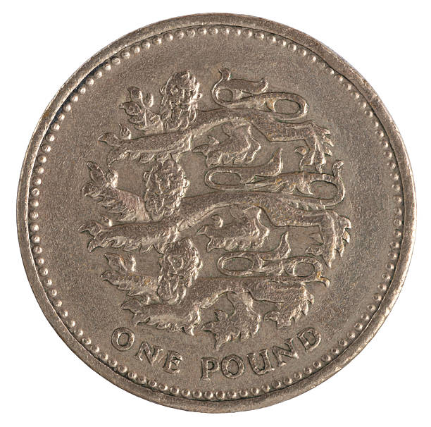 moneta sterlina - one pound coin british coin old uk foto e immagini stock