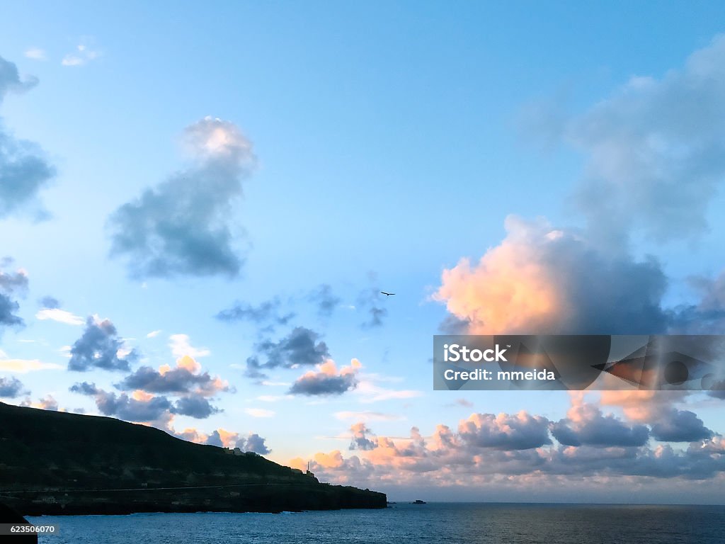 Beautiful clouds before Supermoon rise Cloudscape minutes before the November 14, 2016 Supermoon in Las Palmas de Gran Canaria 2016 Stock Photo