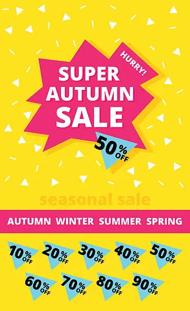 Vector illustration of Super autumn sale banner