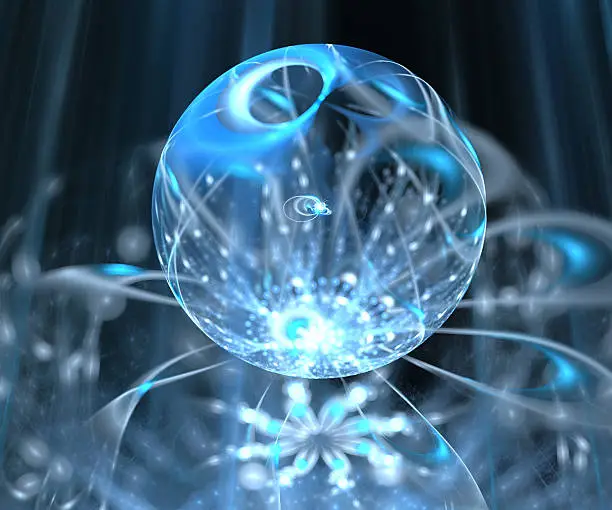 Abstract fractal flower with waterdrop computer generated image