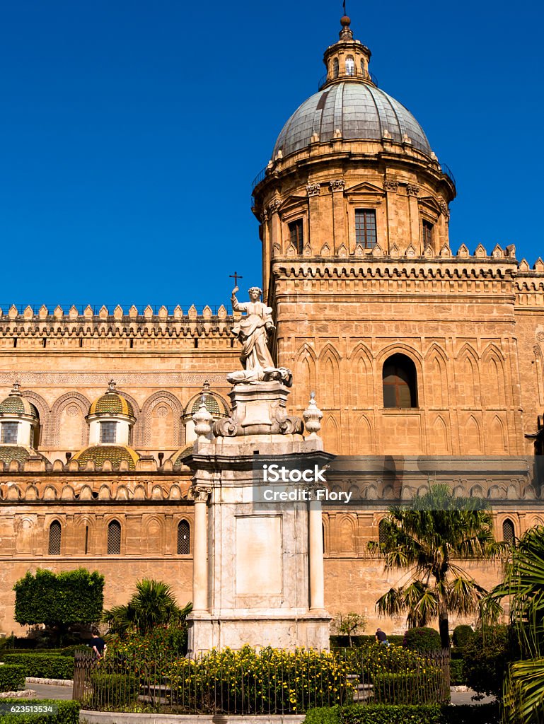 Palermo in Sicily, cathedral with monument of  saint  rosalia cathedral with monument of rosalia patron saint of the city of Palermo in Sicily, Italy. Ancient Stock Photo