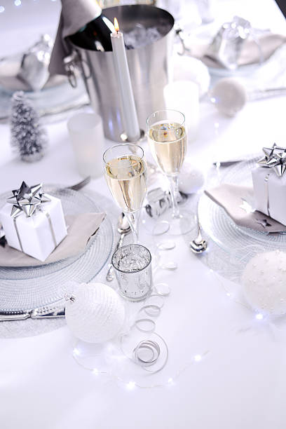 istock white silver new year eve christmas luxury restaurant table champagne 623515894