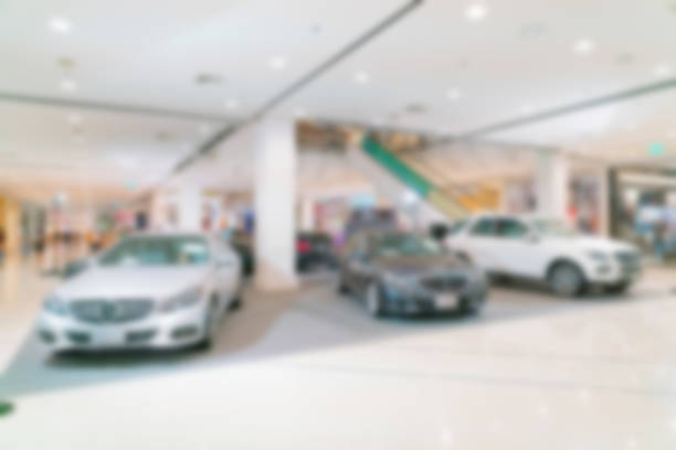 istock Abstract blurred photo of motor show 623516686
