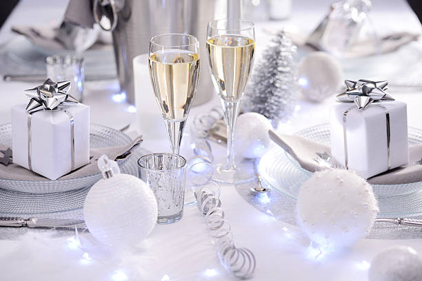 istock white silver new year eve christmas luxury restaurant table champagne 623516932
