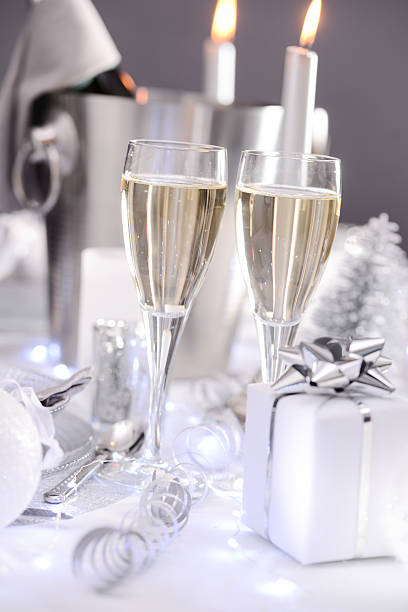 istock white silver new year eve christmas luxury restaurant table champagne 623518018