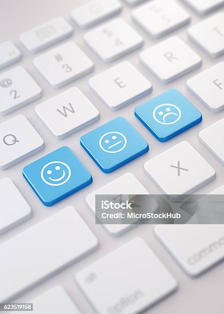 Modern Keyboard Wih Customer Survey Button Stock Photo - Download Image Now - Questionnaire, Surveyor, Internet