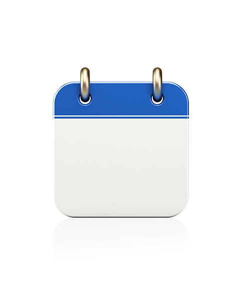 istock Realistic Blue Calendar Icon Standing on White 623519542