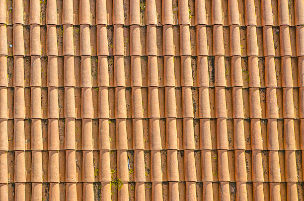 istock Close up on rooftop red ceramic tiles of house 623519774