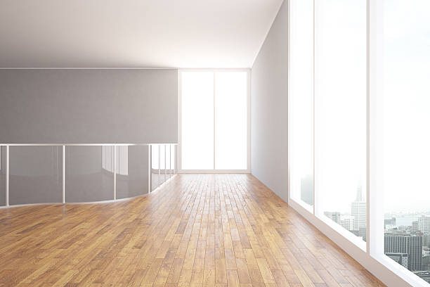 istock Modern interior with wooden floor 623523740