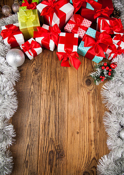 istock Merry Christmas Frame, Gift box with red ribbon 623525024