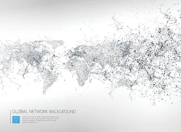 Vector illustration of Abstract Global Network Background