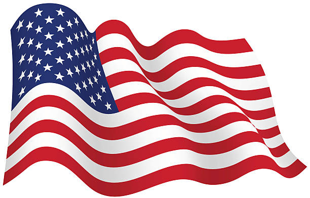 американский флаг в ветер векторные иллюстрации - american flag usa flag curve stock illustrations