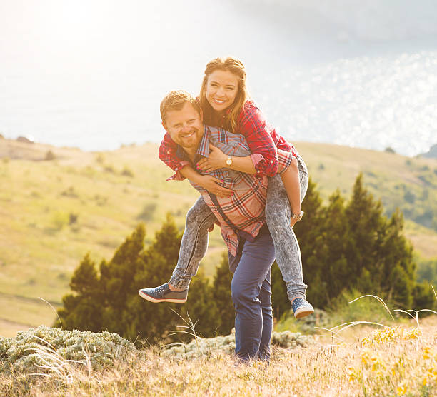 istock Loving couple at the mountain 623528484