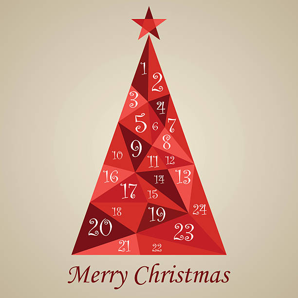 рождественский календарь - advent calendar advent christmas tree christmas stock illustrations