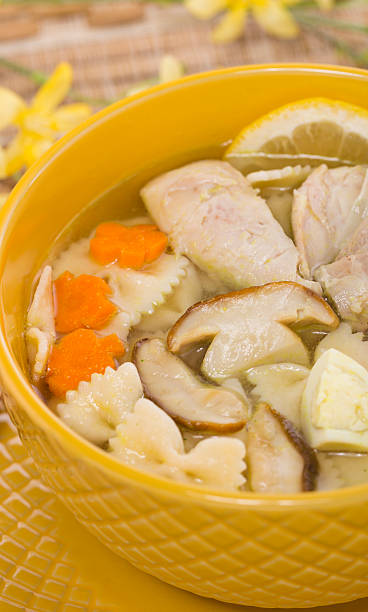 istock Italian soup with chicken and mushroom pasta 623531614