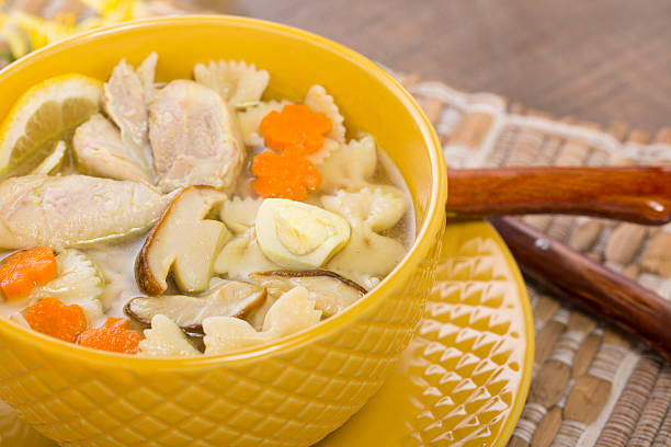 istock Italian soup with chicken and mushroom pasta 623531936