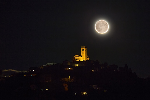 Super Full Moon rising over the village Šmartno, 14. 11. 2016