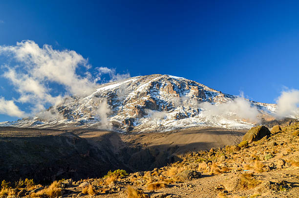 góra kilimandżaro wieczorem - tanzania, afryka - high peaks audio zdjęcia i obrazy z banku zdjęć